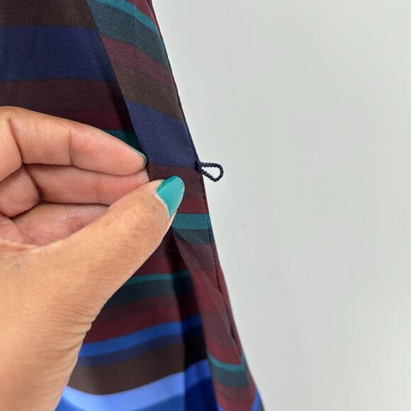 Banana Republic striped halter neck maxi dress nautical cruise summer size L - Picture 8 of 10